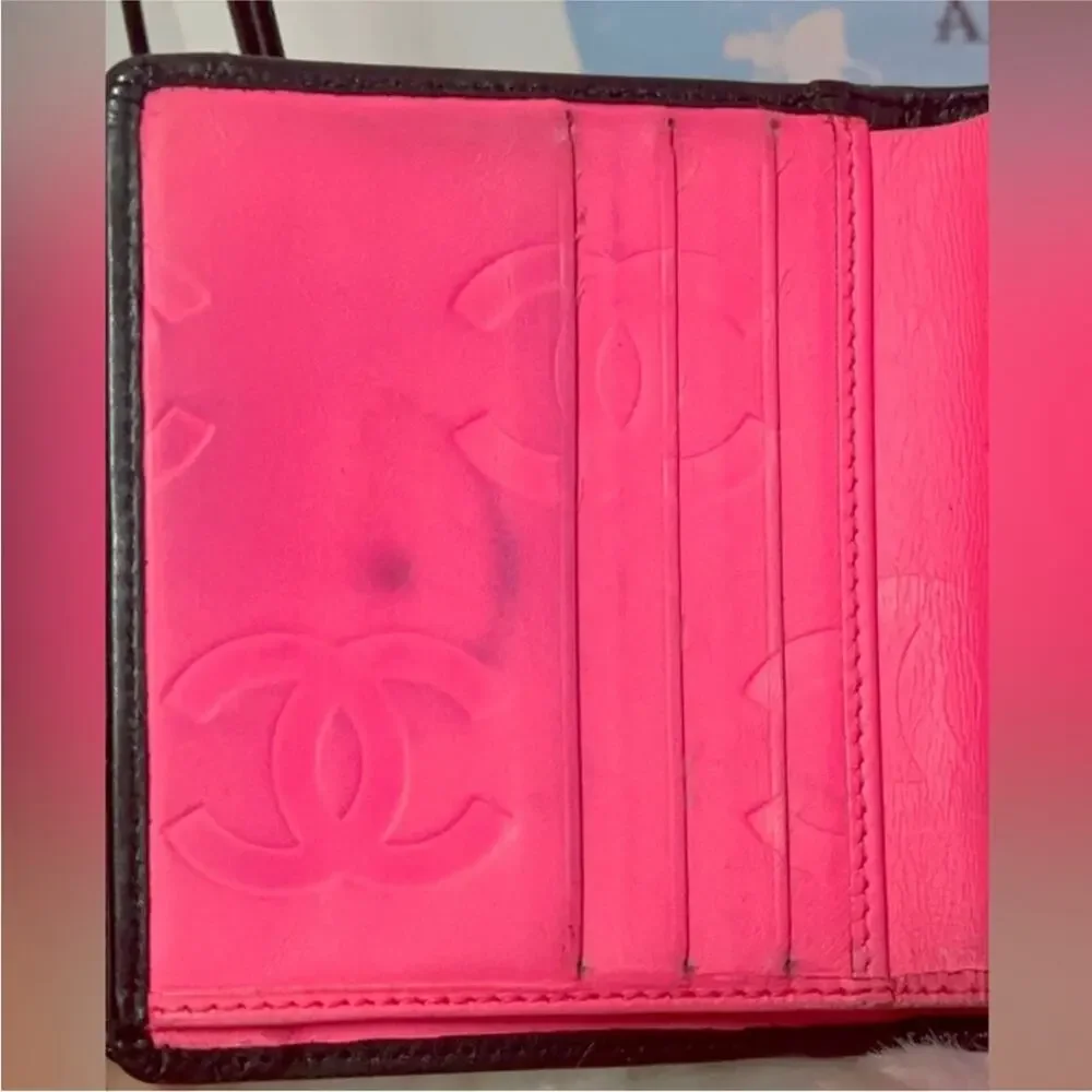 Chanel Cambon Calfskin Bifold Wallet in Black with Clasp